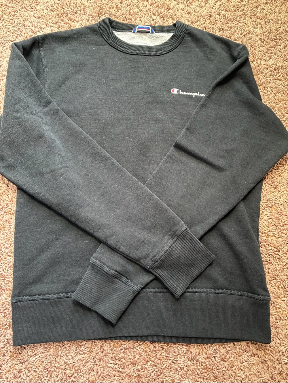 Champion Black Crewneck Sweatshirt with Small Logo